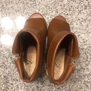 Vince Camuto heel booties in camel